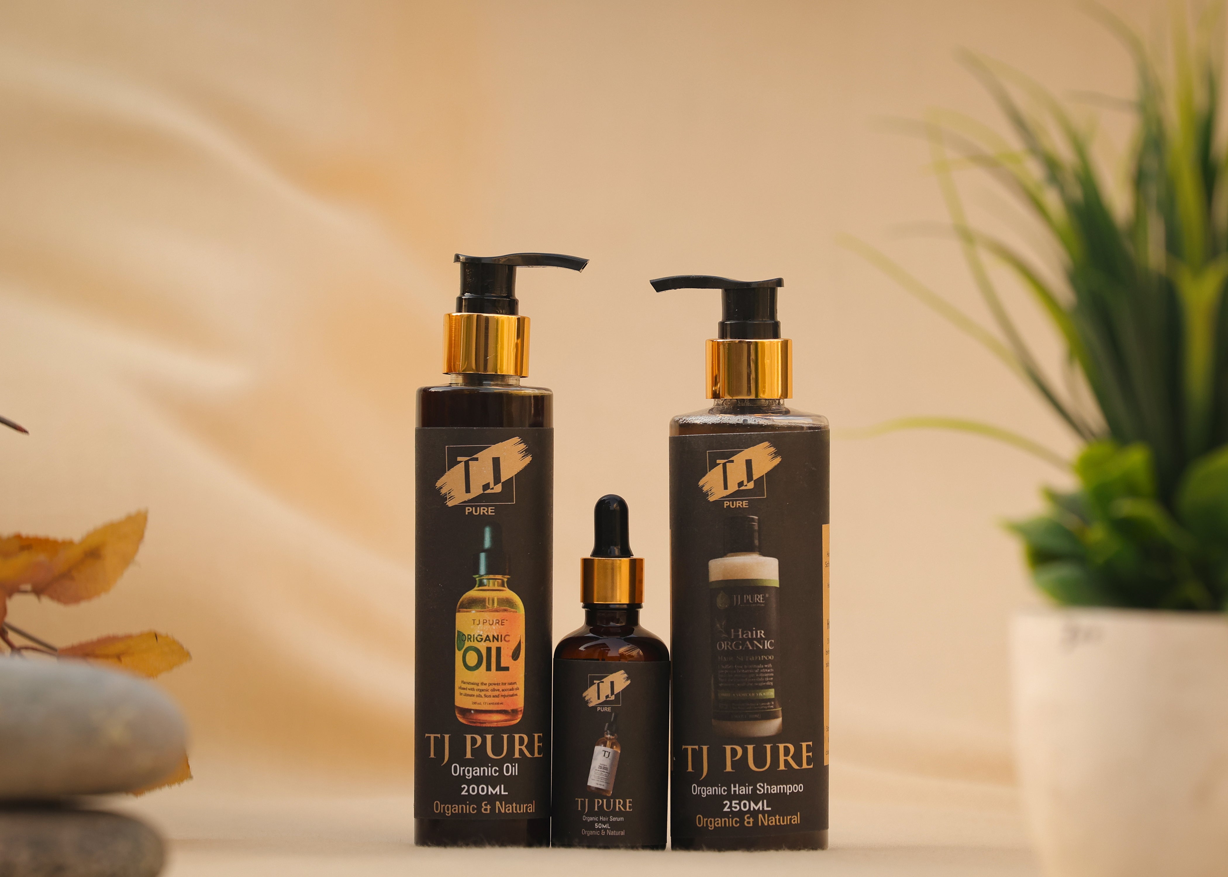 TJ PUREE Organic Hair Care Kit – Oil, Serum, Shampoo, Roller – TJ Pure