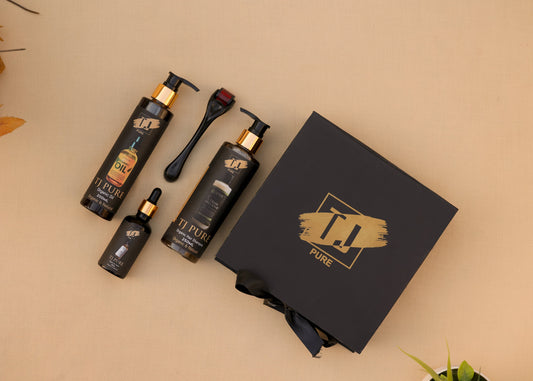 TJ PURE Organic Hair Care Kit with Oil, Serum, Shampoo